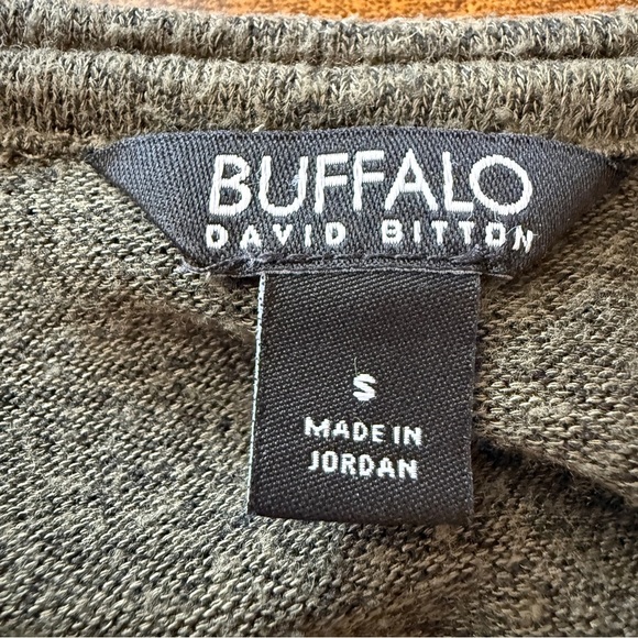 Buffalo David Bitton Womens Ribbed Sleeve Cozy Long Sleeve Size Small Dark Green - Picture 2 of 7